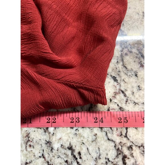 Studio Woman JPR Womens Blouse 1X Rust Red Lace Crochet V-Neckline Pheasant Boho - Picture 7 of 9